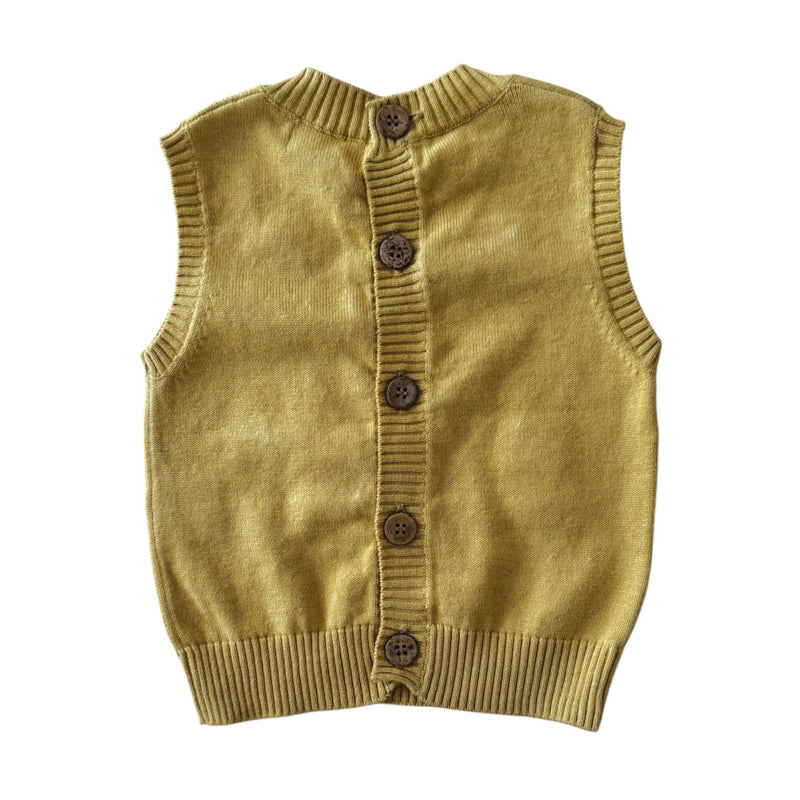 Knitted Flower Vest - Butter