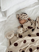 Dot Blanket- Oatmeal + Mud