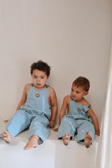 Vintage Denim Overalls - Sky