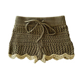 Crochet Shorts - Olive + Butter