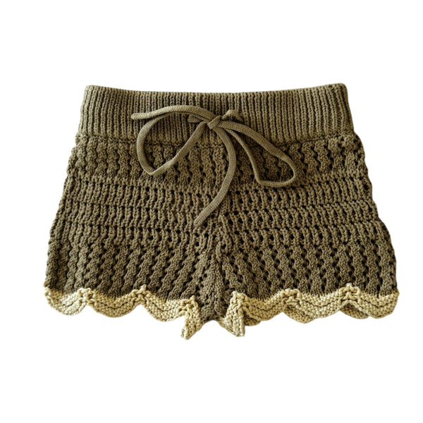 Crochet Shorts - Olive + Butter