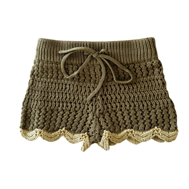 Crochet Shorts - Olive + Butter