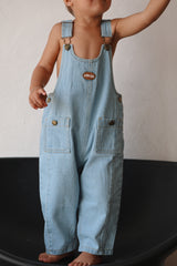 Vintage Denim Overalls - Sky