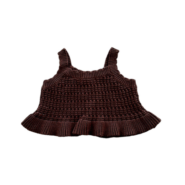 Crochet Tie Up Top | Coffee