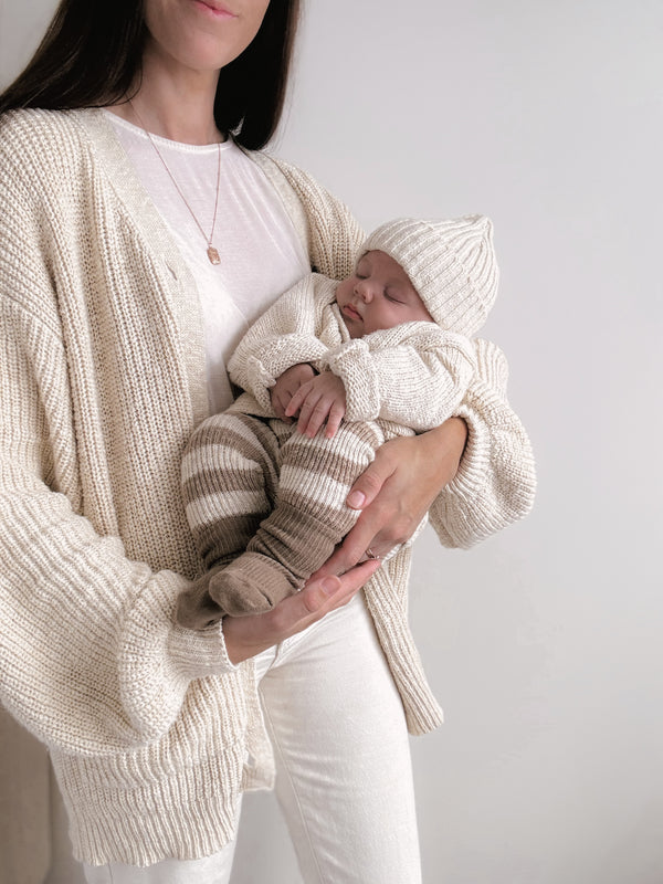 Womens Oversized Slouch Cardigan | Textured Vanilla