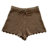 Womens Crochet Beach Shorts | Pecan