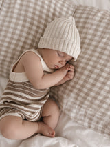 Stripe Romper | Almond + Buttercream