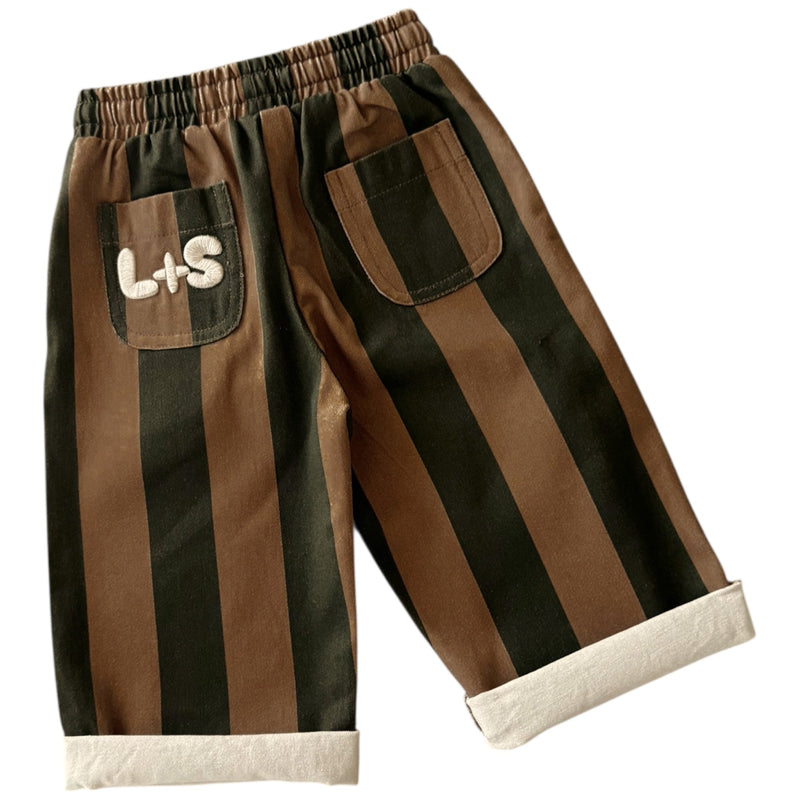 Bobby Canvas Pants - Moss Stripe