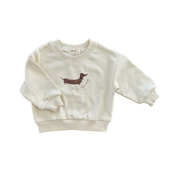 Silly Sausage Lightweight Sweater | Vanilla