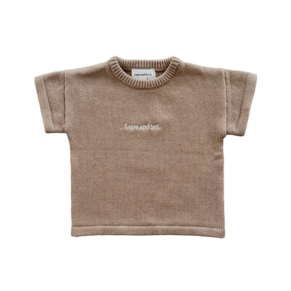 Knitted Logo Tee | Almond