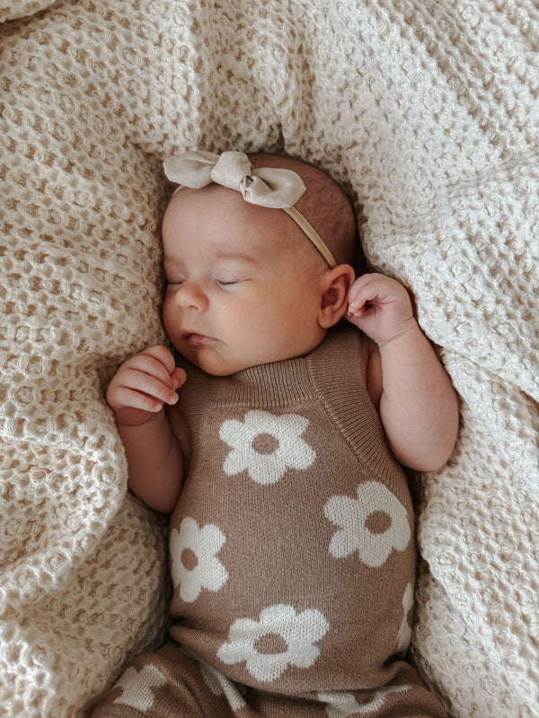 Posy Romper | Almond + Buttercream