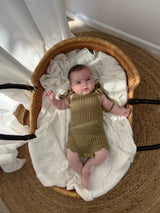 Crochet Tie Romper - Olive