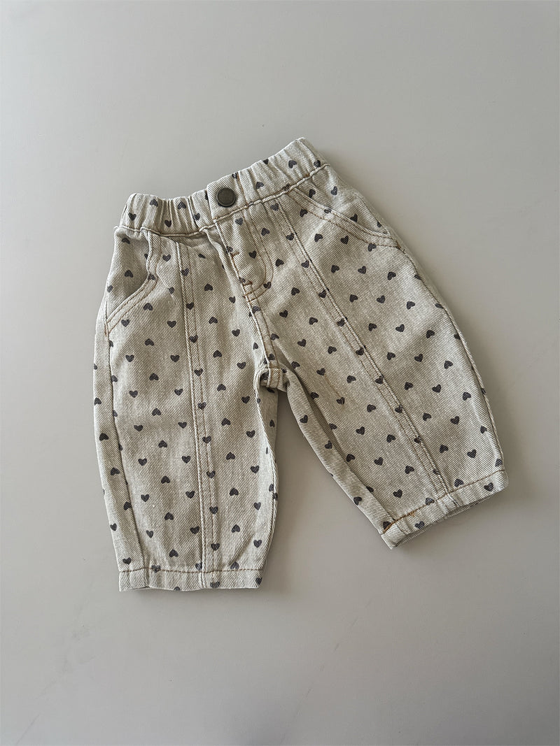 Vintage Denim Jeans - Hearts