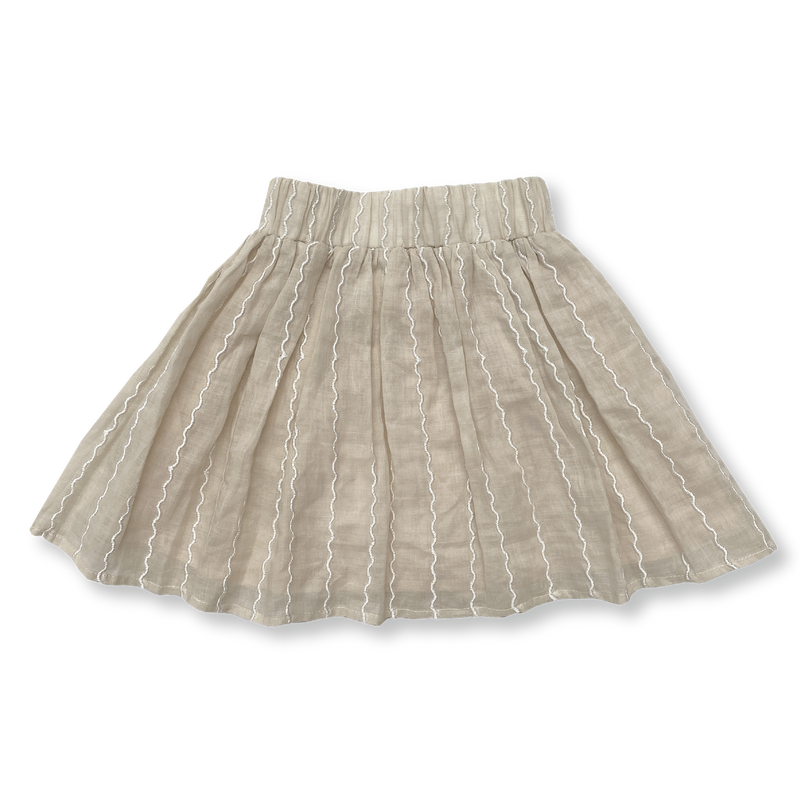 Grown Embroidered Wiggle Tutu Skirt - Tan