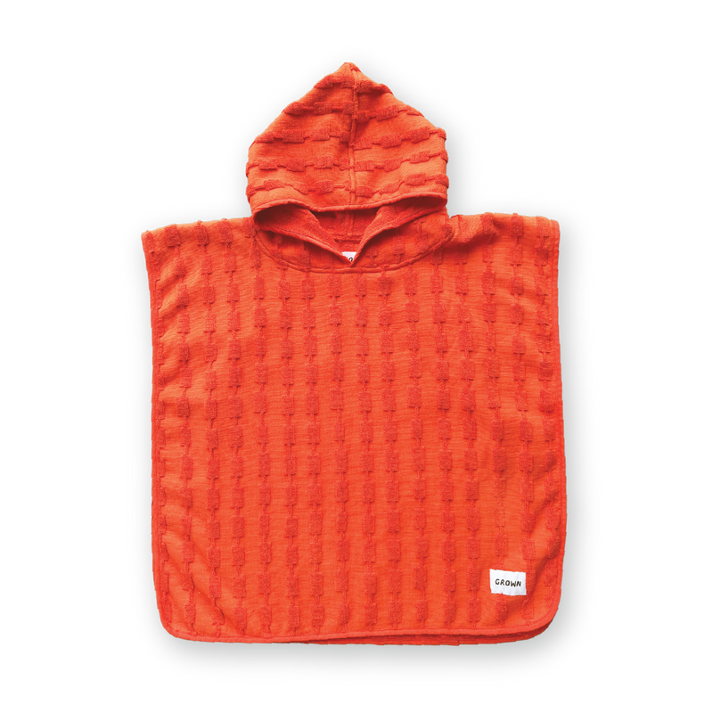 Grown Terry Towelling Poncho - Rosso