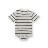 Grown Knitted Terry Striped Bodysuit - Dune/Cafe