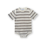 Grown Knitted Terry Striped Bodysuit - Dune/Cafe