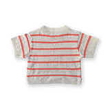 Grown Knitted Terry Striped Tee - Dune/Rosso