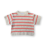 Grown Knitted Terry Striped Tee - Dune/Rosso