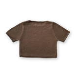 Grown Blanket Stitch Knitted Tee - Cafe