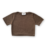 Grown Blanket Stitch Knitted Tee - Cafe