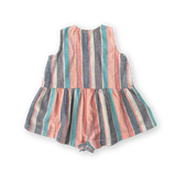 Grown Summer Stripe Cotton Romper