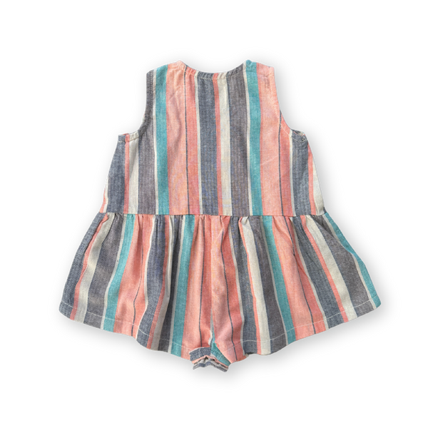 Grown Summer Stripe Cotton Romper