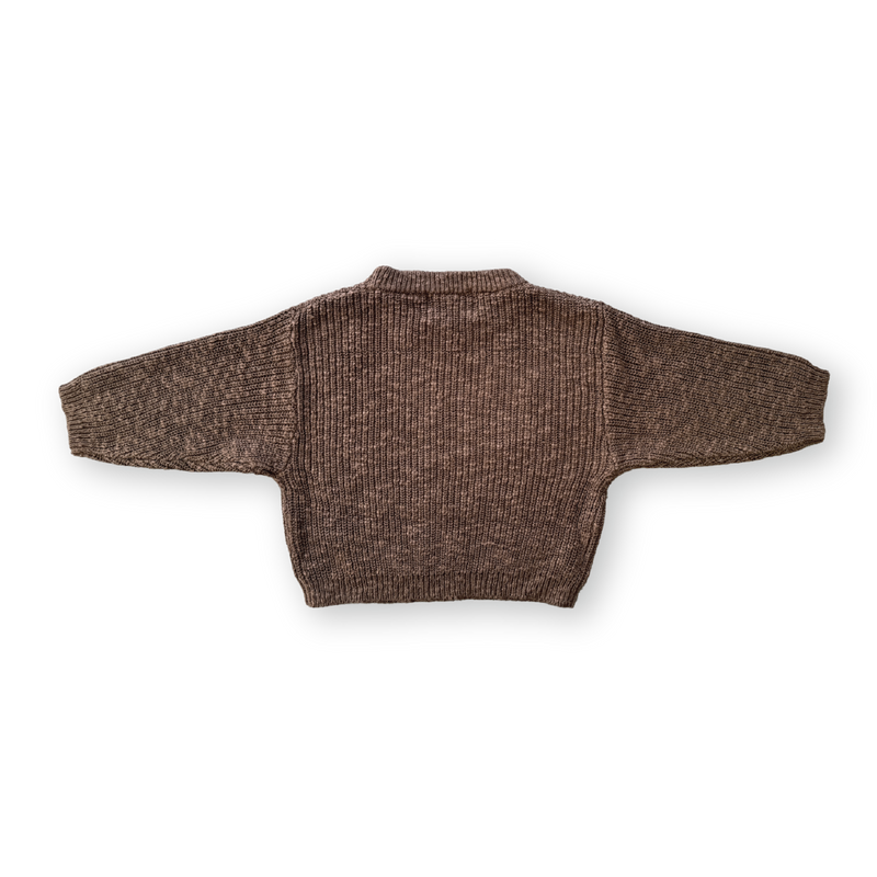 Grown Chunky Rib Knit Pull Over - Cafe