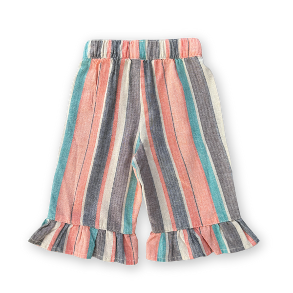 Grown Summer Stripe Cotton Frill Pant