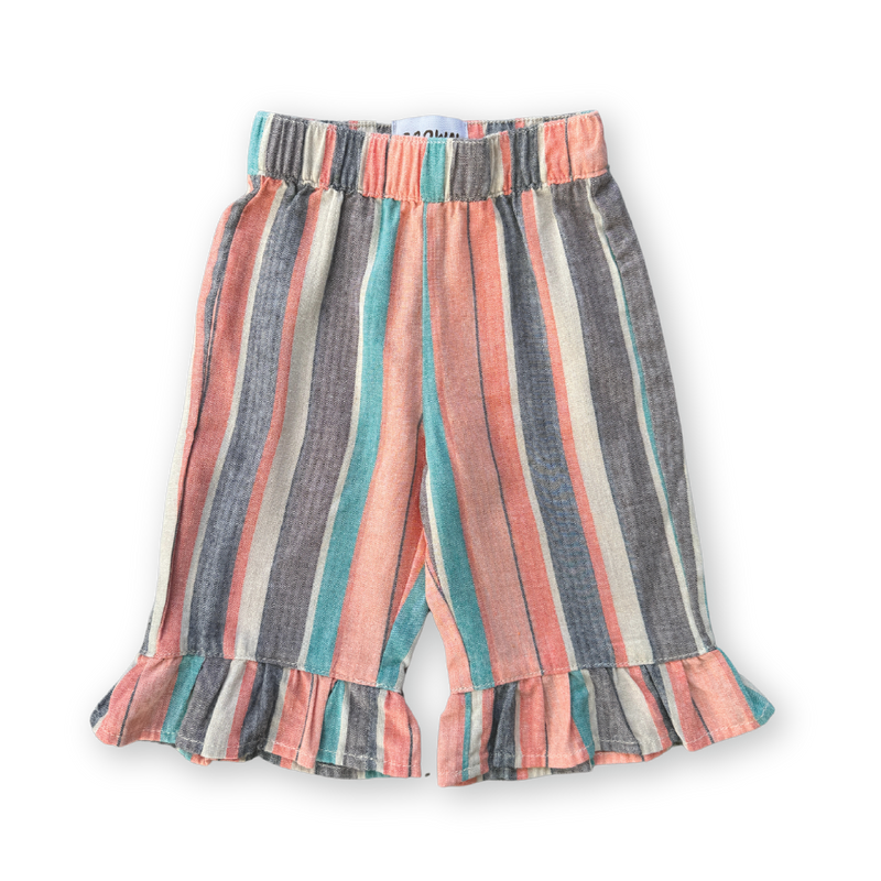 Grown Summer Stripe Cotton Frill Pant