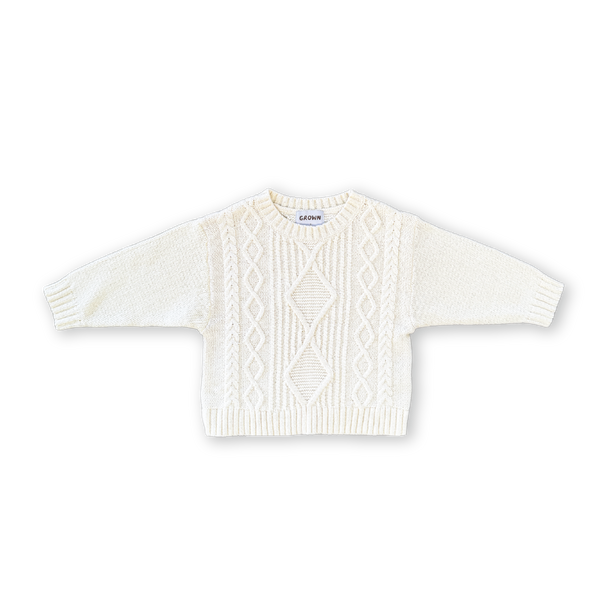 Chunky Cable Knit Pull Over - Milk
