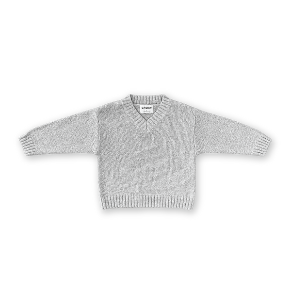 V-Neck Pull Over - Grey Marle