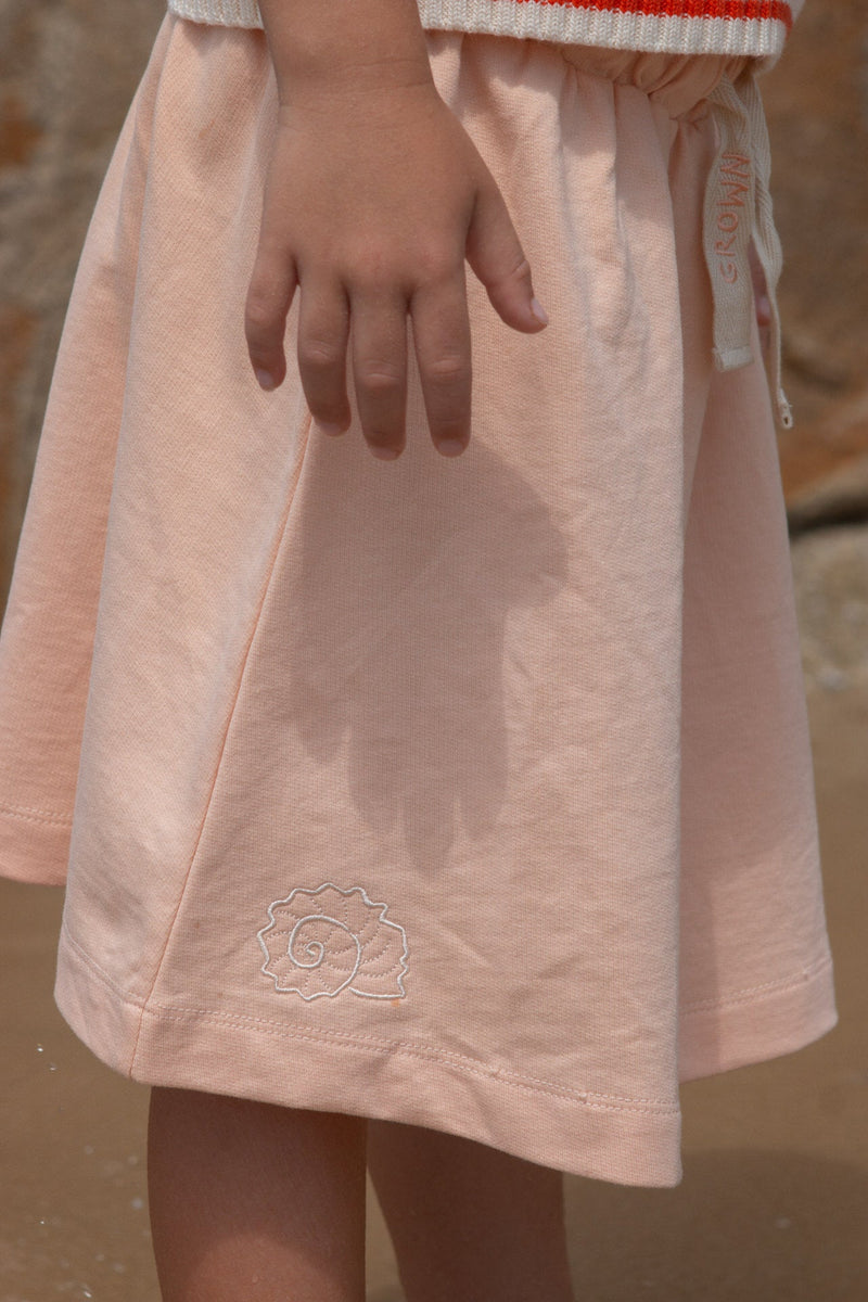 Organic French Terry Shell Skirt - Peachy