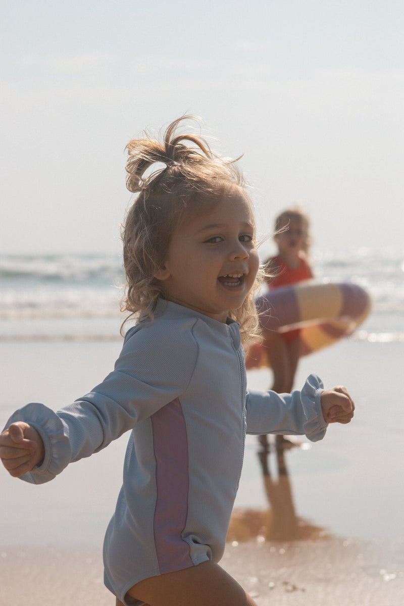 Zip Long Slv One Piece - Ocean