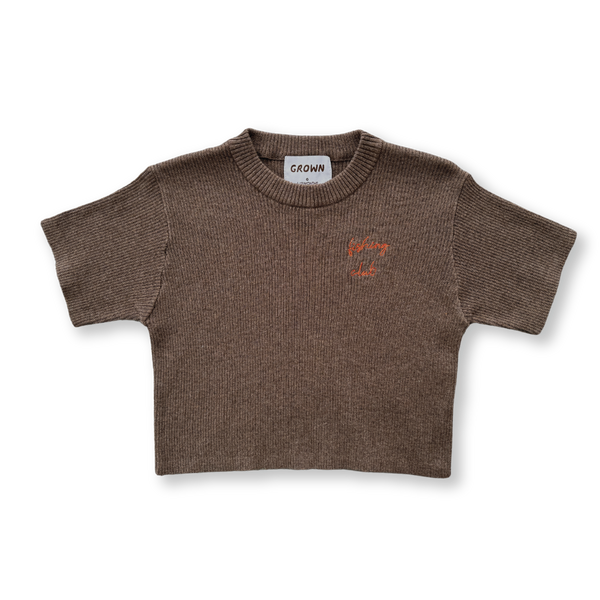 Grown Fishing Club Rib Tee - Mud