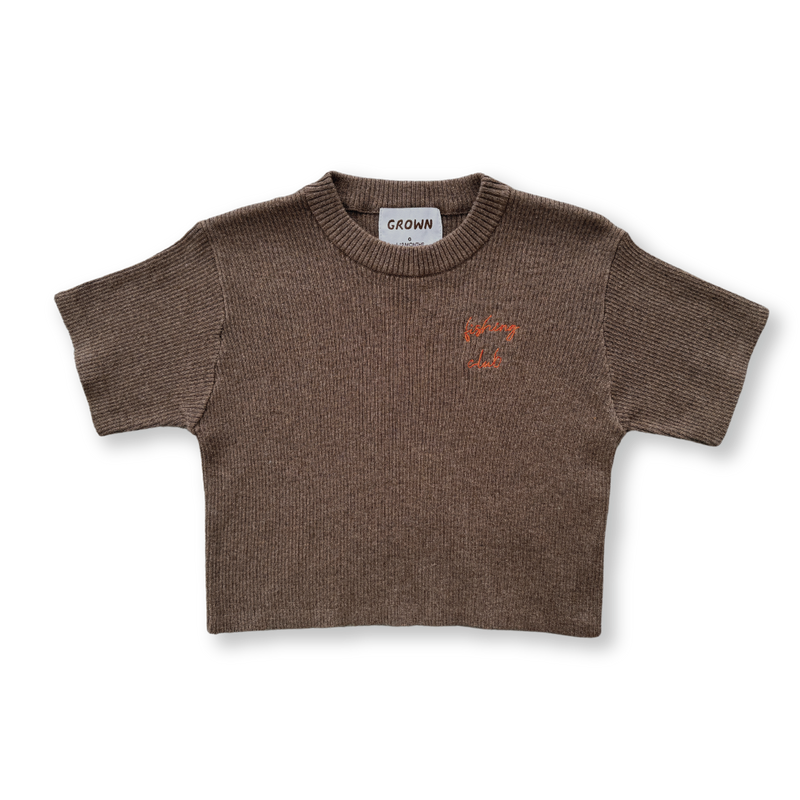 Grown Fishing Club Rib Tee - Mud