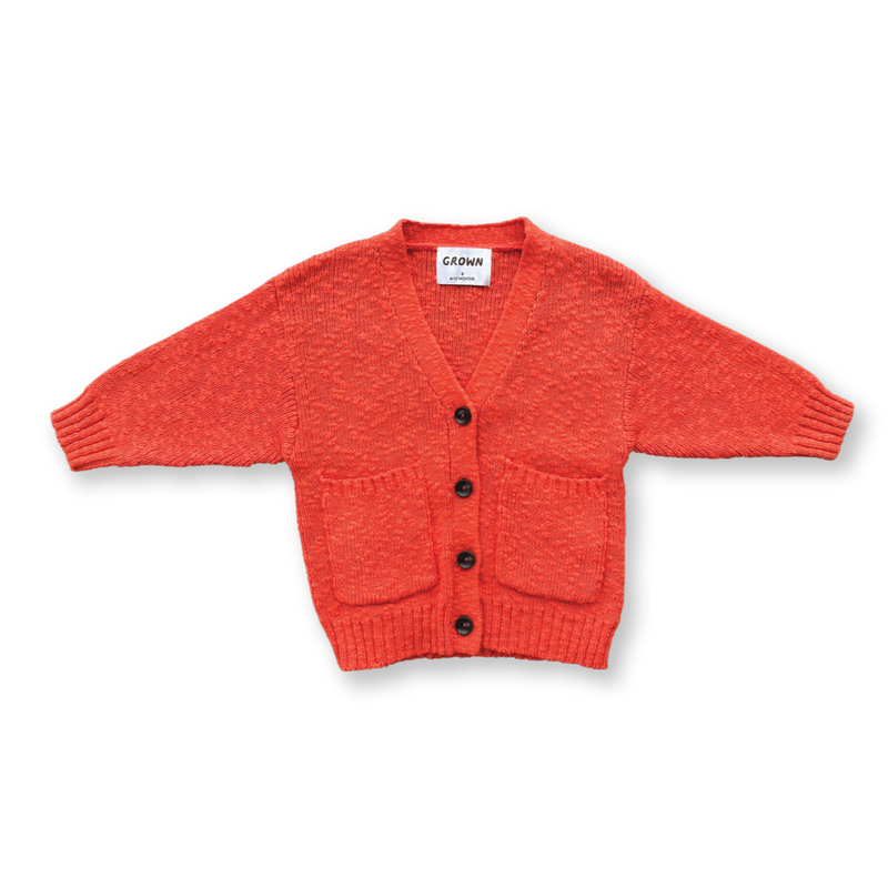 Grown Textured Cardigan - Port Red