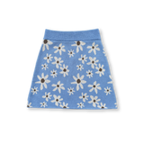 Grown Wild Flower Knit Skirt - Sky