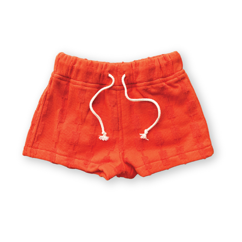 Grown Terry Shorts - Blocks Rosso