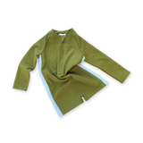 Zip Long Slv One Piece - Leaf