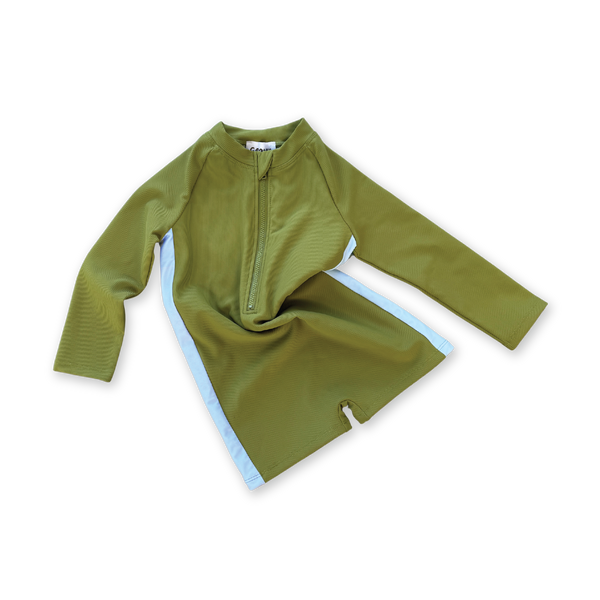 Zip Long Slv One Piece - Leaf