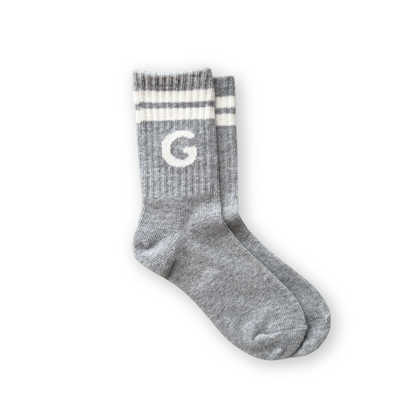 Stripe Logo Socks - Grey Marle