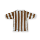 Organic Vertical Stripe Knit Romper - Grey Marle & Brownie
