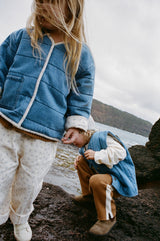 Quilted Reversible Jacket - Denim & Garden