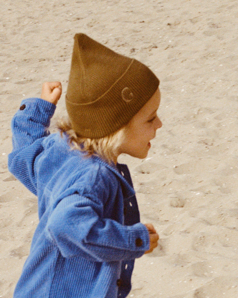 Organic Ribbed Super Pixie Beanie - Coffee