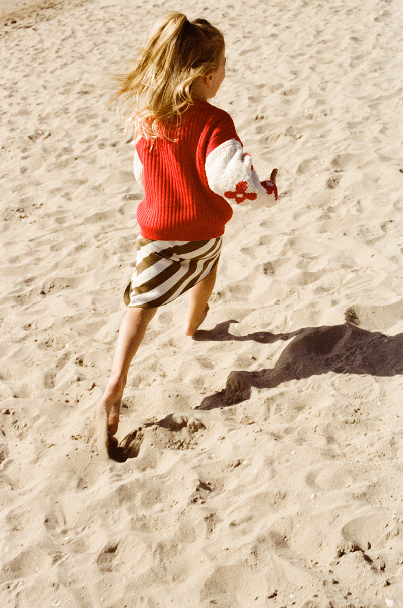 Diagonal Stripe Knit Skirt