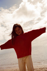 Merino Blend Everyday Pull Over - Flame