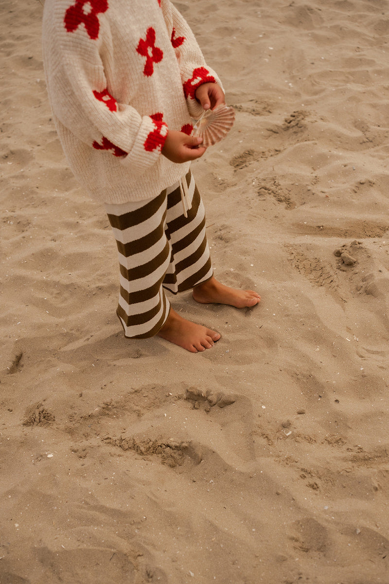 Diagonal Stripe Knit Flares