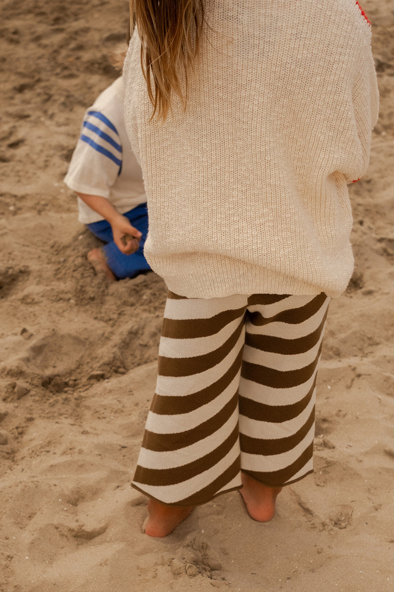 Diagonal Stripe Knit Flares