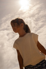 Chunky Rib V-Neck Vest - Milk